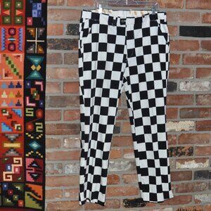 Loudmouth Golf Pants Derby Chex Black & White Checkerboard Waist 38"
